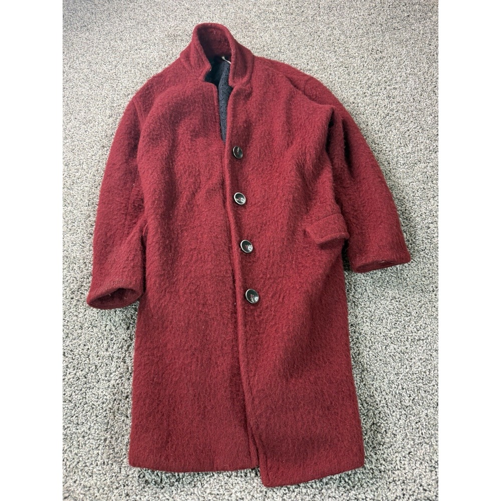 Free People Wool Trench Coat Women's Size XS Red Boho